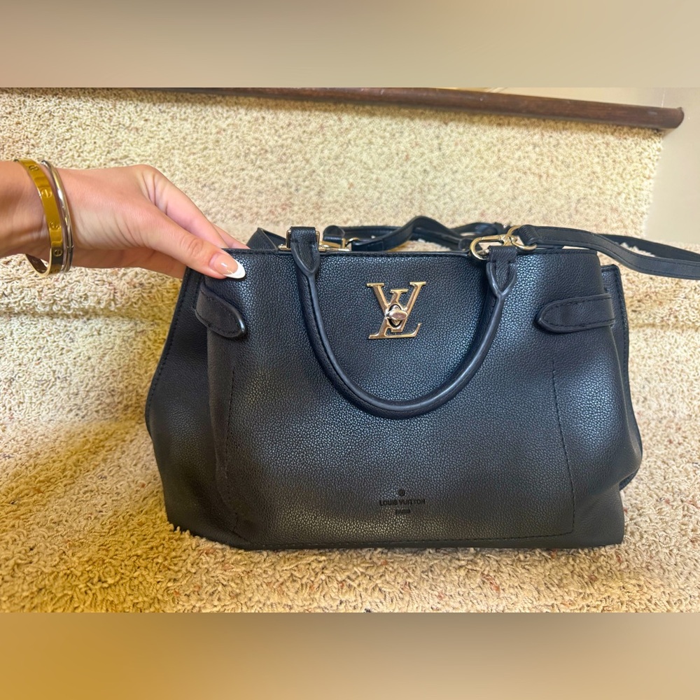 LV black over the shoulder purse
